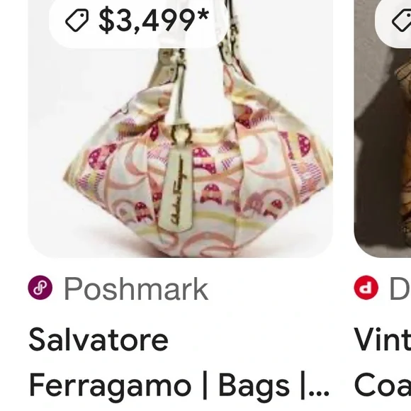 Salvatore Ferragamo Pink and White Satin Shoulder Bag - Picture 13 of 17